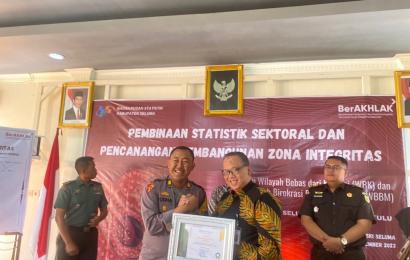Dukung Kabupaten Seluma Bebas dari Korupsi, Polres Seluma Hadiri Pembinaan Sektoral dan Pencanangan Zona Integritas Menuju WBK dan WBBM