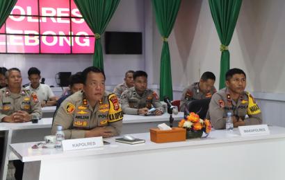 Kapolres Lebong  Ikuti Vicon Anev dan Pemaparan Program Quickwins Triwulan III