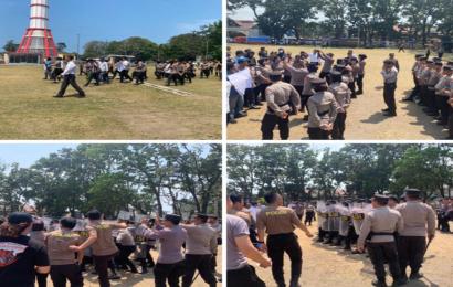 Ratusan Personel Polresta Bengkulu Simulasi Pengamanan Pemilu 2024