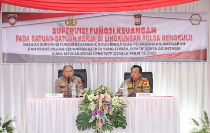 Polda Bengkulu Supervisi Fungsi Keuangan di Polres Lebong