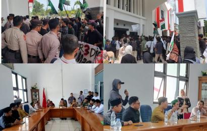 Personel Polresta Bengkulu Laksanakan Pengamanan Aksi Unjuk Rasa di UIN FS Bengkulu