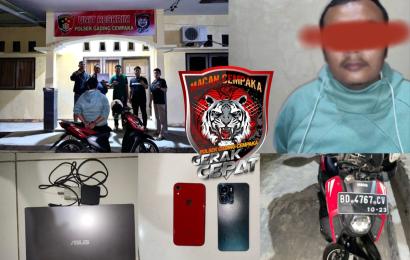 Hitungan Jam, Polsek Gading Cempaka Tangkap Pencuri Sepeda Motor, Hp dan Laptop Warga Padang Harapan