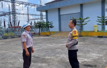 Ciptakan Harkamtibmas, Bhabinkamtibmas Polsek Pino Sambangi Security PT PLN Gardu Induk Desa Padang Lebar 