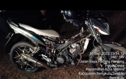 Patroli KRYD,  Polres Bengkulu  Selatan  Amanakan 1 Unit Sepeda Motor Knalpot Brong yang Terjaring Saat Balapan Liar 