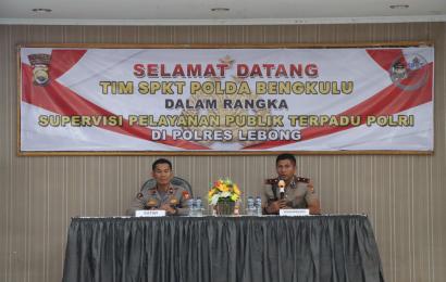 SPKT Polda Bengkulu Laksanakan Supervisi Pelayanan Publik Terpadu di Polres Lebong