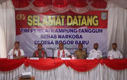Kampung Tangguh Bebas Narkoba Desa Bogor Baru Menjalani Penilaian Dari Tim Polda Bengkulu