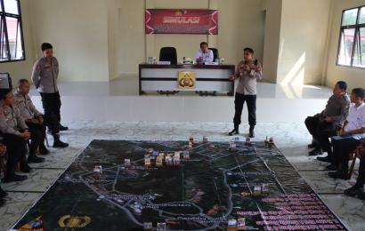 Persiapkan Langkah-Langkah Pengamanan Pemilu, Polres Kepahiang Gelar Simulasi Tactical Floor Game