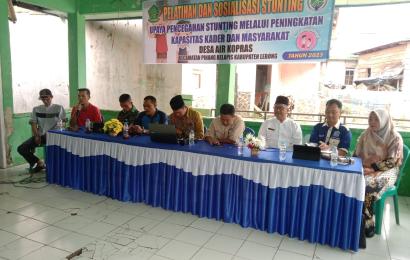Bhabinkamtibmas Polsek Lebong Utara Ikuti Rembuk Stunting di Desa Air Kopras