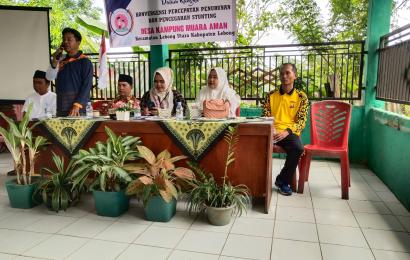 Bhabinkamtibmas Polsek Lebong Utara Hadiri Rembuk Stunting di Desa Kampung Muara Aman
