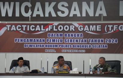 Polres Bengkulu Selatan  Gelar Tactical Floor Game Dalam Rangka Kesiapan Pengamanan Pemilu Serentak 2024  