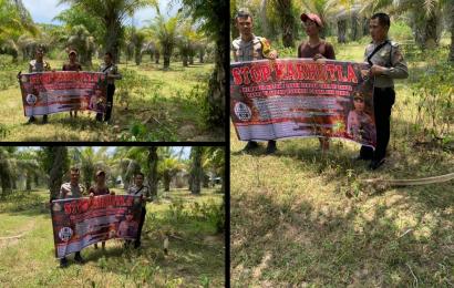 Cegah Karhutla, Bhabinkamtibmas Polsek Kedurang Minta Warga Tidak Buka Lahan Dengan Cara Dibakar