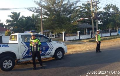 Sat Lantas Polres BS Patroli Stasioner dan Mobiling Cegah Balapan Liar dan Knalpot Brong 