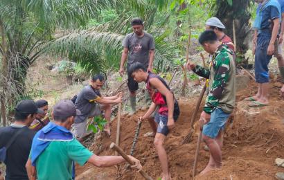 Kodim 0423 Bengkulu Utara Bangun Pompa Hidran Air Bersih di Giri Mulya