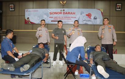 Hari Jadi Ke-72 Humas Polri, Polres Bengkulu Utara Laksanakan Kegiatan Donor Darah 