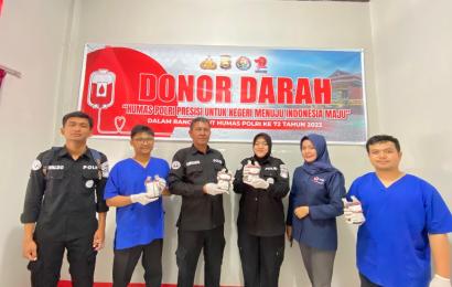Peringatan Hari Jadi Humas Polri, Polres Rejang Lebong Gelar Bhakti Sosial Donor Darah
