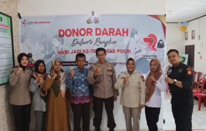 Polres Bengkulu Selatan Gelar Donor Darah Dalam Rangka HUT Humas Polri Ke 72 