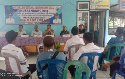 Hadiri Musdes di Desa Mangkurajo, Kapolsek Lebong Selatan Ingatkan Warga Jaga Kamtibmas Jelang Pemilu 2024