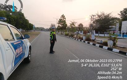 Satlantas Polres BS Patroli Cegah Balap Liar dan Knalpot Brong