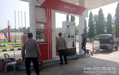 Polsek Maje Laksanakan Pengawasan di SPBU Air Numan