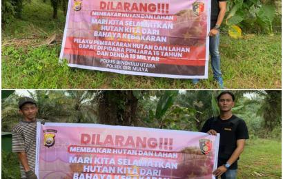 Unit Reskrim Polsek Giri Mulya Sosialisasikan Karhutla