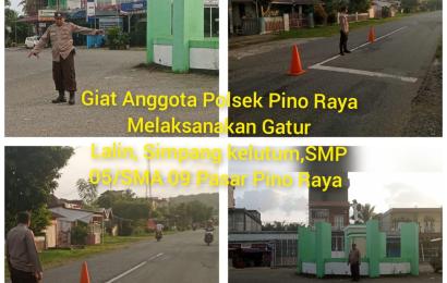 Ciptakan Kelancaran Lalu Lintas, Polsek Pino Raya Gelar Pengaturan Lalin di Pagi Hari 