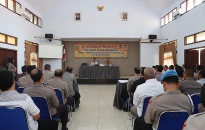 Itwasda Polda Bengkulu Laksanakan Audit Kinerja Tahap II Aspek Pelaksanaan dan Pengendalian di Polres Lebong