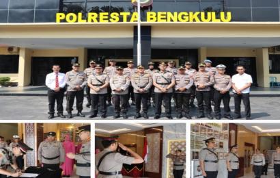 Polresta Bengkulu Gelar Upacara Penyerahan Jabatan Kasat Reskrim dan Kasat Lantas