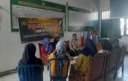 Polsek Manna Gelar Jumat Curhat di SDN 24 Bengkulu Selatan Desa Melao Kecamatan Manna