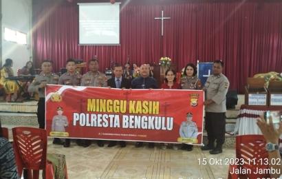 Minggu Kasih, Polresta Bengkulu Sambangi Gereja Pantekosta Indonesia