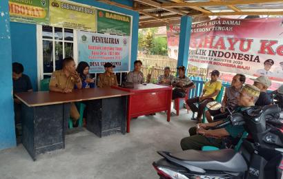 Bhabinkamtibmas Polsek Lebong Tengah Hadiri Titik Nol Pembangunan Jalan Usaha Tani di Desa Suka Damai