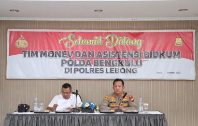 Bidkum Polda Bengkulu Monev dan Asistensi di Polres Lebong