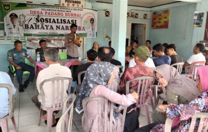 Bhabinkamtibmas Polsek Manna Sambangi Warga Desa Binaanya, Hadiri Kegiatan Sosialisasi Bahaya Narkoba