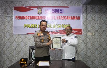 Bentuk Apresiasi, Polres Lebong Berikan Piagam Penghargaan Kepada SMSI Bengkulu