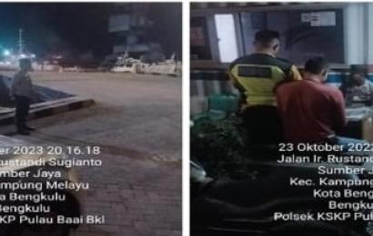 Polsek KSKP Pulau Baai Patroli Malam Cegah Gangguan Kamtibmas di Wilayah Hukum 