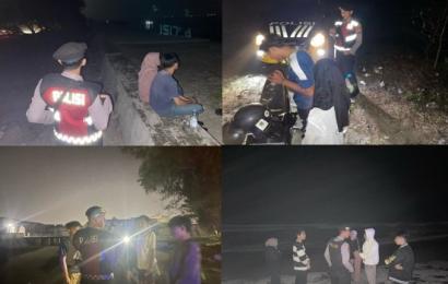 Patroli Malam, Sat Samapta Polresta Bengkulu Sampaikan Imbauan Cegah Kejahatan 3C 