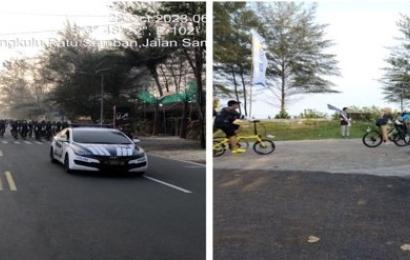 Personel Polresta Bengkulu Laksanakan Pengamanan dan Pengaturan Lalin Kegiatan Fun Bike Forum Komunikasi Industri Jasa Keuangan 