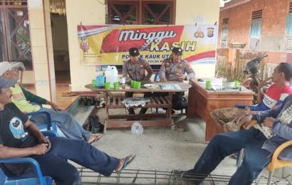 Minggu Kasih, Polsek Kaur Utara Jalin Komunikasi Bersama Warga Terkait Kamtibmas 