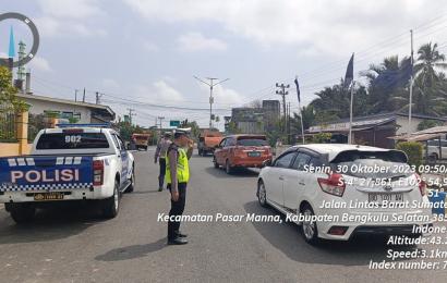 Sat Lantas Polres BS, Patroli dan Gelar Pengaturan Lalu Lintas di KPU dan Bawaslu   