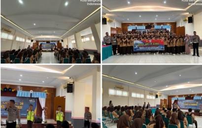 Unit Kamsel Sat Lantas Polresta Bengkulu Sosialisaikan Keselamatan Berlalu Lintas di SMKS 16 Farmasi