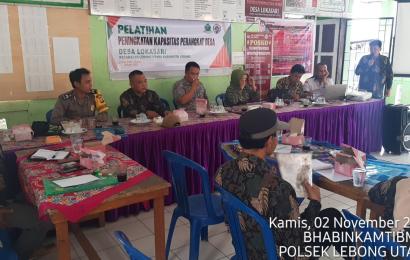 Bhabinkamtibmas Polsek Lebong Utara Hadiri Pelatihan Peningkatan Kapasitas Perangkat Desa dan BPD