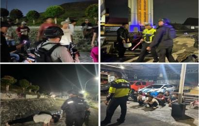 Patroli Malam Hari, Polresta Bengkulu Bubarkan Pemuda yang Masih Nongkrong Hingga Dini Hari 