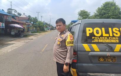 Patroli Unit Samapta Polsek Pino, Pantau Obyek Vital dan Bank di Kecamatan Pino 