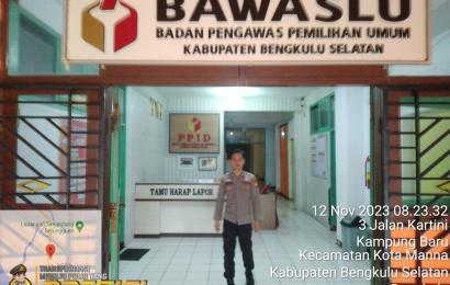 Jelang Pemilu, Pengamanan Kantor Bawaslu Diperketat Polres BS  