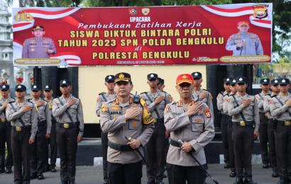 Polresta Bengkulu Terima 100 Siswa Latja Serdik Ditukba Polri Gelombang 2 Tahun 2023
