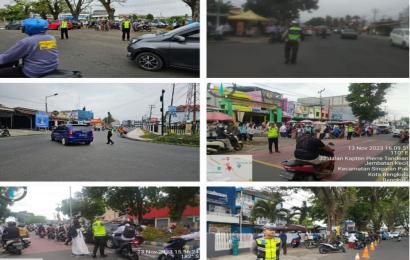 Antisipasi Kemacetan, Sat Lantas Polresta Bengkulu Gelar Pengaturan Lalin Dititik Rawan Kemacetan