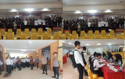 Kapolsek Ratu Samban Bersama Personel Lakukan Pengamanan dan Monitoring Tes SKD CPNS Kemenkumham RI Tahun 2023