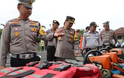 Sat Lantas Polres Kepahiang Gelar Apel Kesiapan Sarpras Menjelang Operasi Nataru 