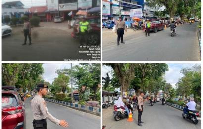 Ciptakan Kelancaran Lalin, Polsek Jajaran Polresta Bengkulu Patroli di Jam Rawan Macet