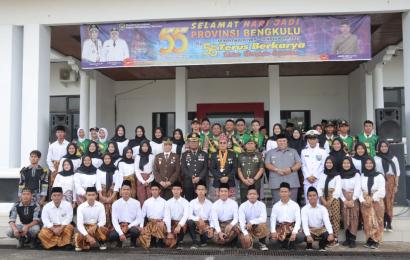 Kapolres BS Ikuti Upacara Peringatan HUT ke 55 Provinsi Bengkulu Tahun 2023