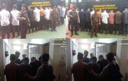 15 Tahanan yang Akan Melaksanakan Persidangan di Kawal Polresta Bengkulu 